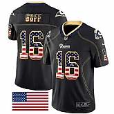 Nike Rams 16 Jared Goff Black USA Flag Fashion Limited Jersey Dzhi,baseball caps,new era cap wholesale,wholesale hats